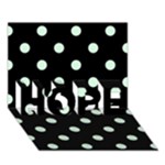 Polka Dots - Pastel Green on Black HOPE 3D Greeting Card (7x5)