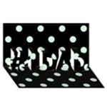 Polka Dots - Pastel Green on Black #1 DAD 3D Greeting Card (8x4)