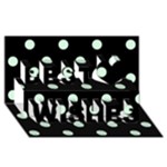 Polka Dots - Pastel Green on Black Best Wish 3D Greeting Card (8x4)