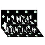 Polka Dots - Pastel Green on Black Laugh Live Love 3D Greeting Card (8x4)
