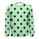 Polka Dots - Black on Mint Green Men s Long Sleeve T-shirt