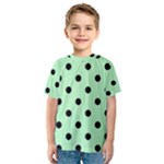 Polka Dots - Black on Mint Green Kid s Sport Mesh Tee