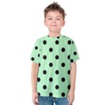 Polka Dots - Black on Mint Green Kid s Cotton Tee