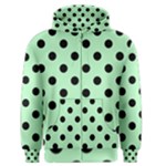 Polka Dots - Black on Mint Green Men s Zipper Hoodie