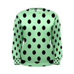 Polka Dots - Black on Mint Green Women s Sweatshirt