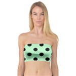 Polka Dots - Black on Mint Green Bandeau Top