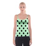 Polka Dots - Black on Mint Green Spaghetti Strap Top