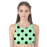 Polka Dots - Black on Mint Green Tank Bikini Top
