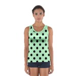 Polka Dots - Black on Mint Green Women s Sport Tank Top