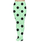 Polka Dots - Black on Mint Green Women s Tights