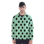 Polka Dots - Black on Mint Green Wind Breaker (Men)