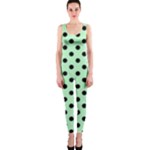 Polka Dots - Black on Mint Green OnePiece Catsuit