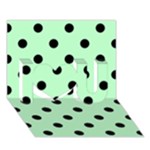 Polka Dots - Black on Mint Green I Love You 3D Greeting Card (7x5)