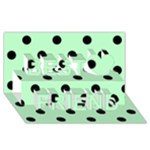 Polka Dots - Black on Mint Green Best Friends 3D Greeting Card (8x4)