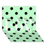 Polka Dots - Black on Mint Green BOY 3D Greeting Card (7x5)