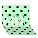 Polka Dots - Black on Mint Green GIRL 3D Greeting Card (7x5)