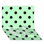 Polka Dots - Black on Mint Green LOVE Bottom 3D Greeting Card (7x5)