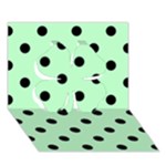 Polka Dots - Black on Mint Green Clover 3D Greeting Card (7x5)