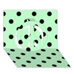 Polka Dots - Black on Mint Green Peace Sign 3D Greeting Card (7x5)