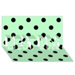 Polka Dots - Black on Mint Green BEST BRO 3D Greeting Card (8x4)