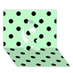 Polka Dots - Black on Mint Green Ribbon 3D Greeting Card (7x5)