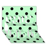 Polka Dots - Black on Mint Green You Did It 3D Greeting Card (7x5)