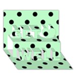 Polka Dots - Black on Mint Green Get Well 3D Greeting Card (7x5)