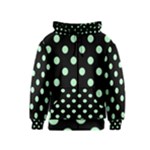 Polka Dots - Mint Green on Black Kid s Zipper Hoodie