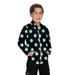 Polka Dots - Mint Green on Black Wind Breaker (Kids)