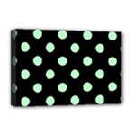 Polka Dots - Mint Green on Black Deluxe Canvas 18  x 12  (Stretched)