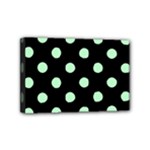 Polka Dots - Mint Green on Black Mini Canvas 6  x 4  (Stretched)