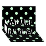 Polka Dots - Mint Green on Black YOU ARE INVITED 3D Greeting Card (7x5)