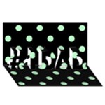 Polka Dots - Mint Green on Black #1 DAD 3D Greeting Card (8x4)