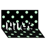 Polka Dots - Mint Green on Black HUGS 3D Greeting Card (8x4)
