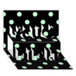 Polka Dots - Mint Green on Black You Did It 3D Greeting Card (7x5)