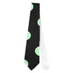 Polka Dots - Mint Green on Black Necktie (One Side)
