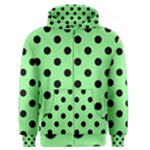 Polka Dots - Black on Light Green Men s Zipper Hoodie