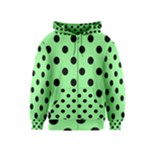 Polka Dots - Black on Light Green Kid s Zipper Hoodie