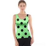 Polka Dots - Black on Light Green Tank Top
