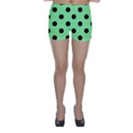 Polka Dots - Black on Light Green Skinny Shorts