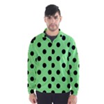Polka Dots - Black on Light Green Wind Breaker (Men)