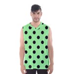 Polka Dots - Black on Light Green Men s Basketball Tank Top