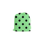 Polka Dots - Black on Light Green Drawstring Pouch (XS)
