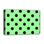 Polka Dots - Black on Light Green Deluxe Canvas 18  x 12  (Stretched)