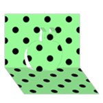 Polka Dots - Black on Light Green Apple 3D Greeting Card (7x5)