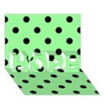 Polka Dots - Black on Light Green HOPE 3D Greeting Card (7x5)
