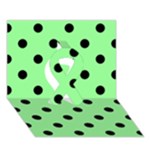 Polka Dots - Black on Light Green Ribbon 3D Greeting Card (7x5)
