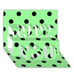 Polka Dots - Black on Light Green THANK YOU 3D Greeting Card (7x5)