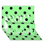Polka Dots - Black on Light Green You Rock 3D Greeting Card (7x5)