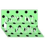 Polka Dots - Black on Light Green Congrats Graduate 3D Greeting Card (8x4)